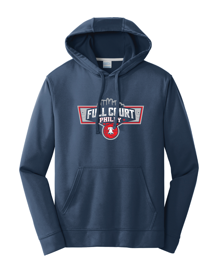 Poly/Fleece Performance Hoodie – Navy